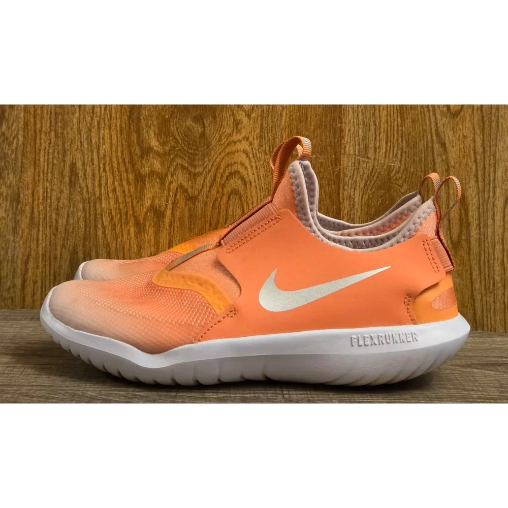 Nike Flex Runner Slip-On Sneakers Youth Size 3Y Peach Orange